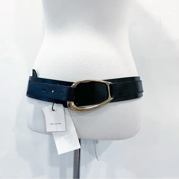 Zara Black Leather Sash Belt with Gold Buckle 90cm NEW NWT Zara | Accessories | Zara Black Leather Sash Belt With Gold  main image 4
